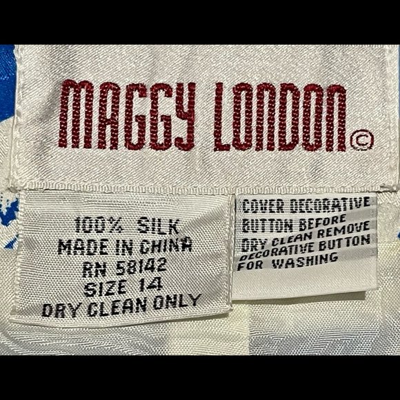 ▪️VTG▪️MAGGY LONDON▪️80's Floral Scroll Jacquard Silk 2-Piece Pleated Skirt Set - Picture 9 of 11